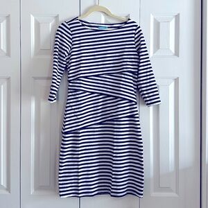 J McLaughlin Nicola Tiered Catalina Cloth Dress size XS Blue White Stripes